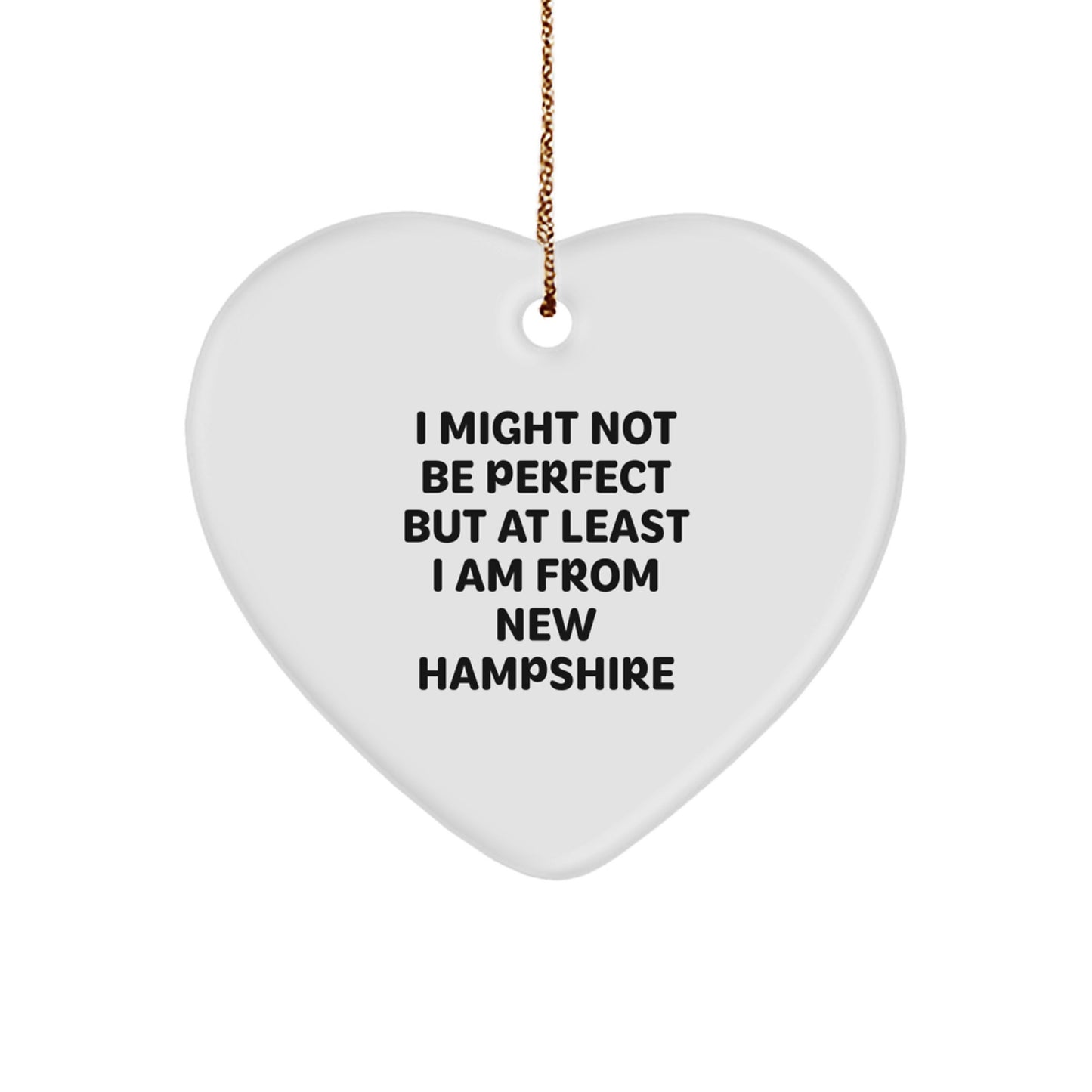 Funny New Hampshire Heart Ornaments Gifts from New Hampshire for Loved Ones Men Women Friends Family - Image 1