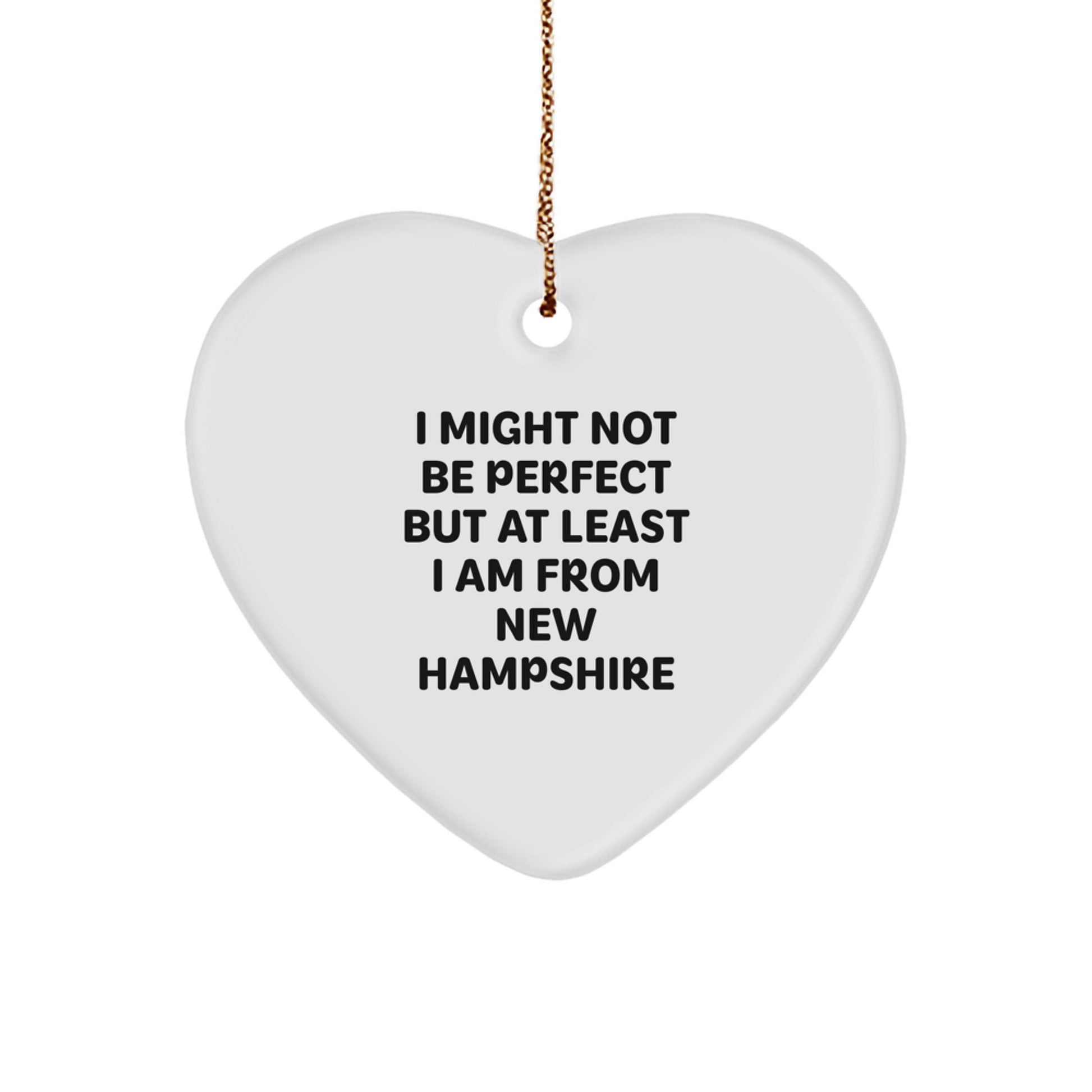 Funny New Hampshire Heart Ornaments Gifts from New Hampshire for Loved Ones Men Women Friends Family - Image 1