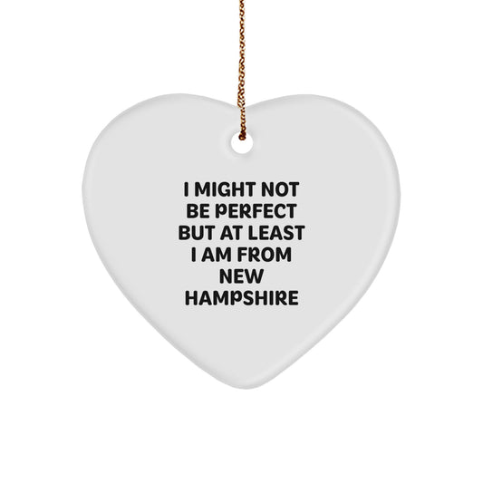 Funny New Hampshire Heart Ornaments Gifts from New Hampshire for Loved Ones Men Women Friends Family - Image 1