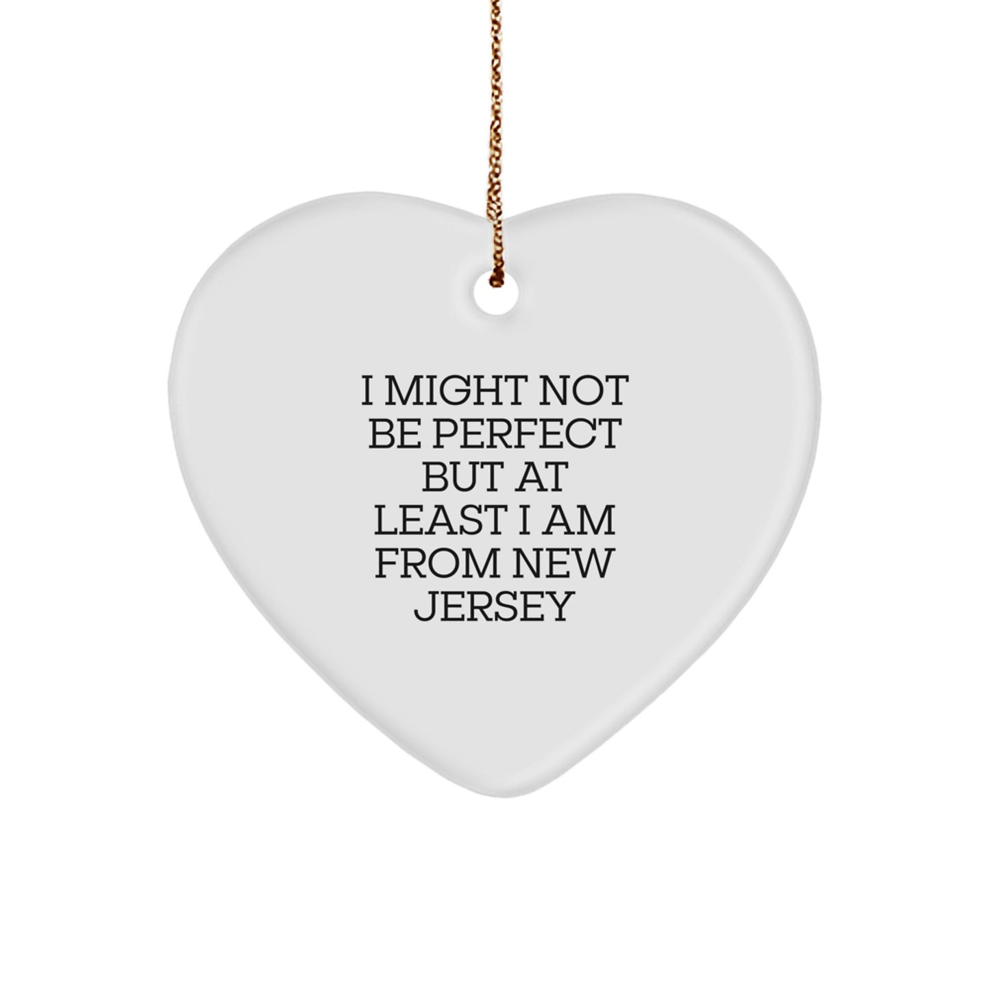 New Jersey Heart Ornament Funny Gifts from Men to Friends in the Garden State for Christmas Unique Decorations - Image 1