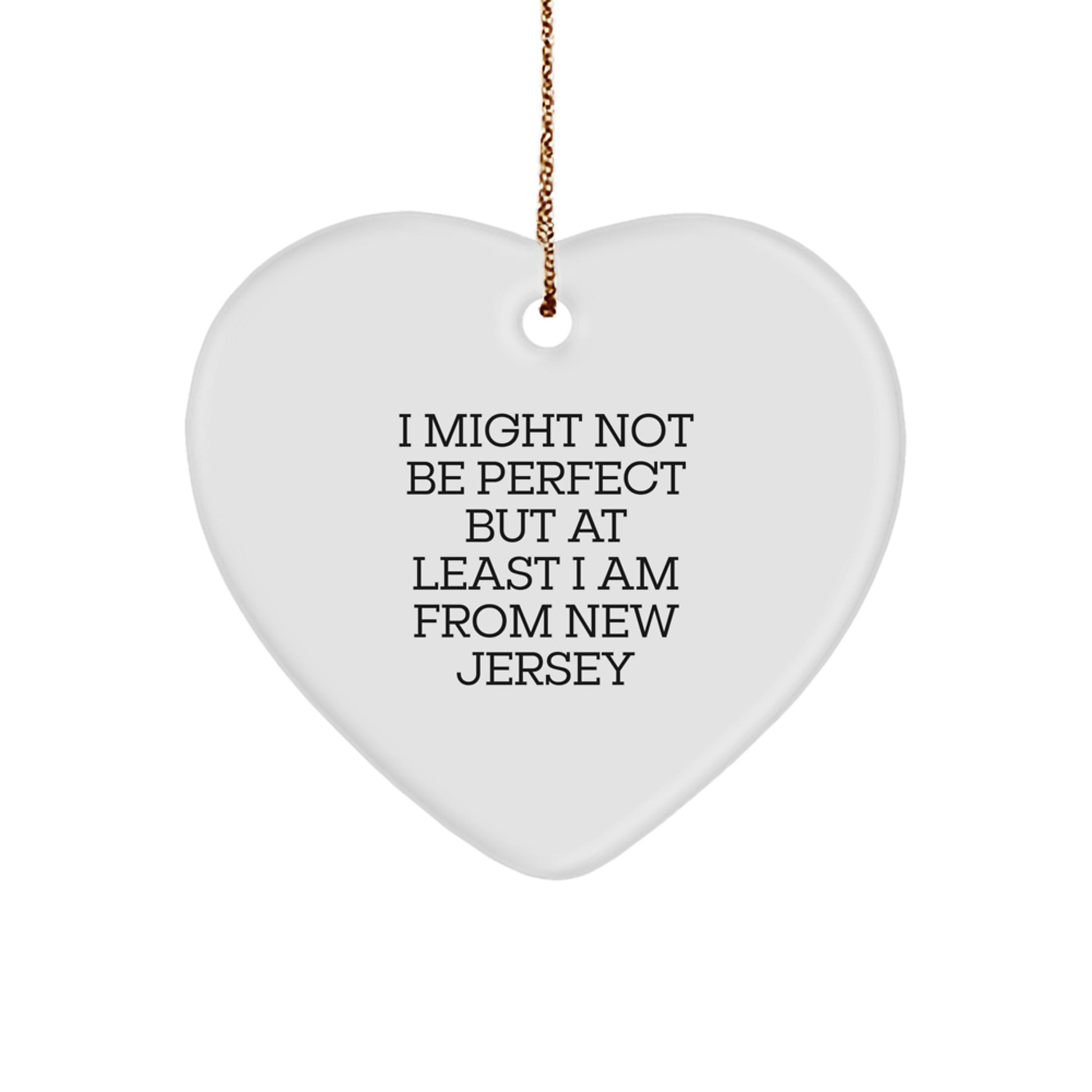 New Jersey Heart Ornament Funny Gifts from Men to Friends in the Garden State for Christmas Unique Decorations - Image 1