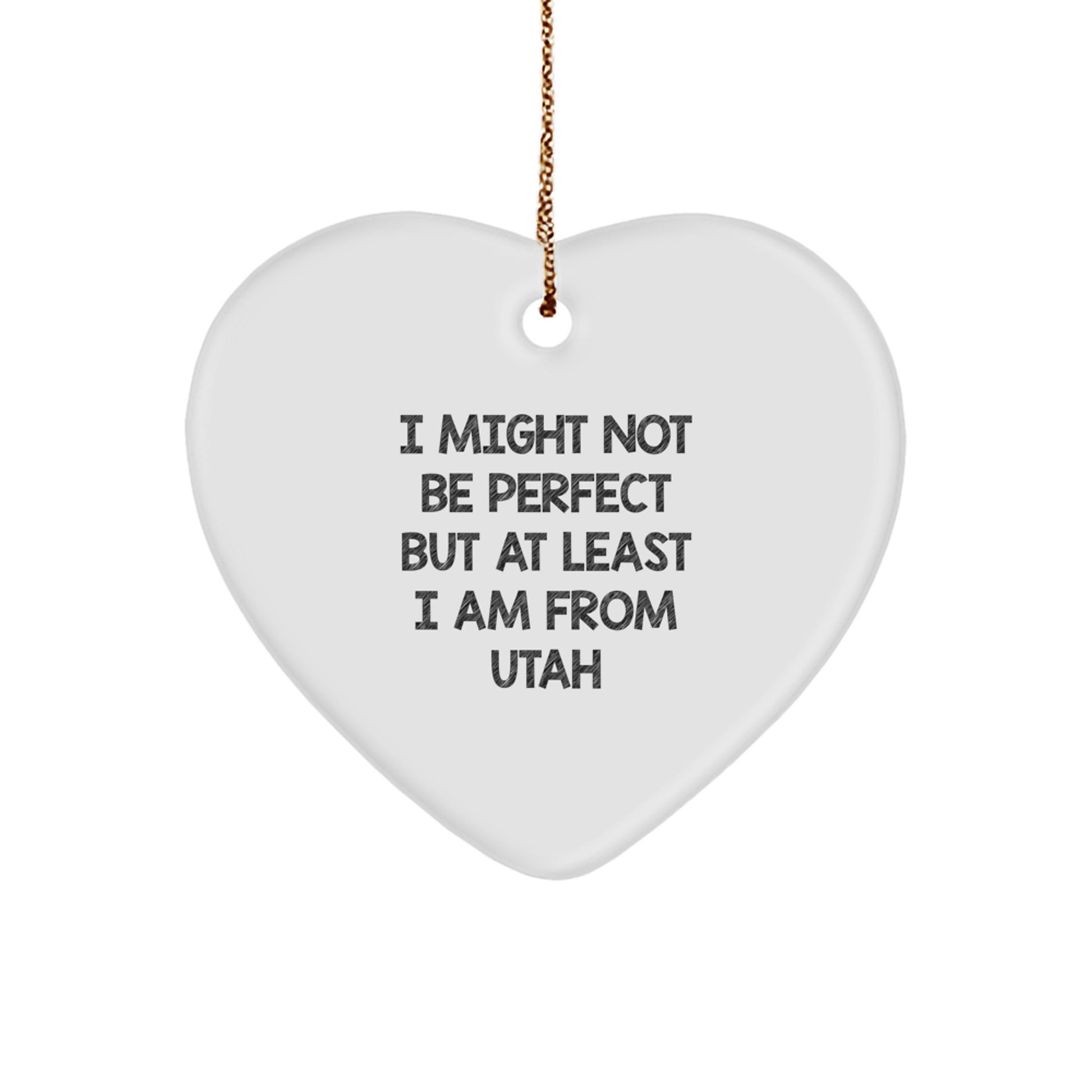 Utah Heart Ornament, Funny Quote Gifts from Friends and Family, Christmas Unique Present - Image 1