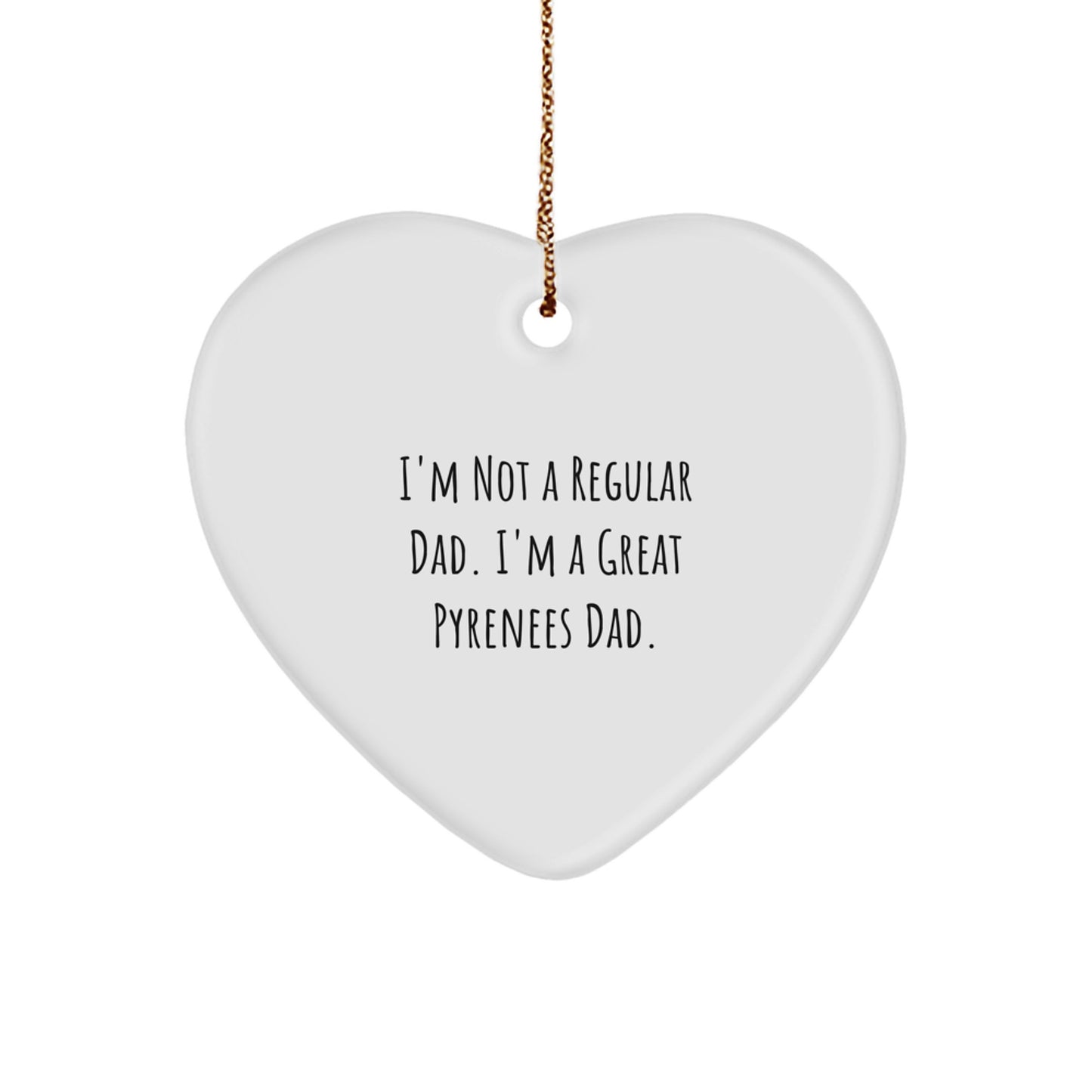 Funny Great Pyrenees Dad Heart Ornament Gifts from Men, Gifts for Great Pyrenees Dog, Christmas Unique Presents - Image 1