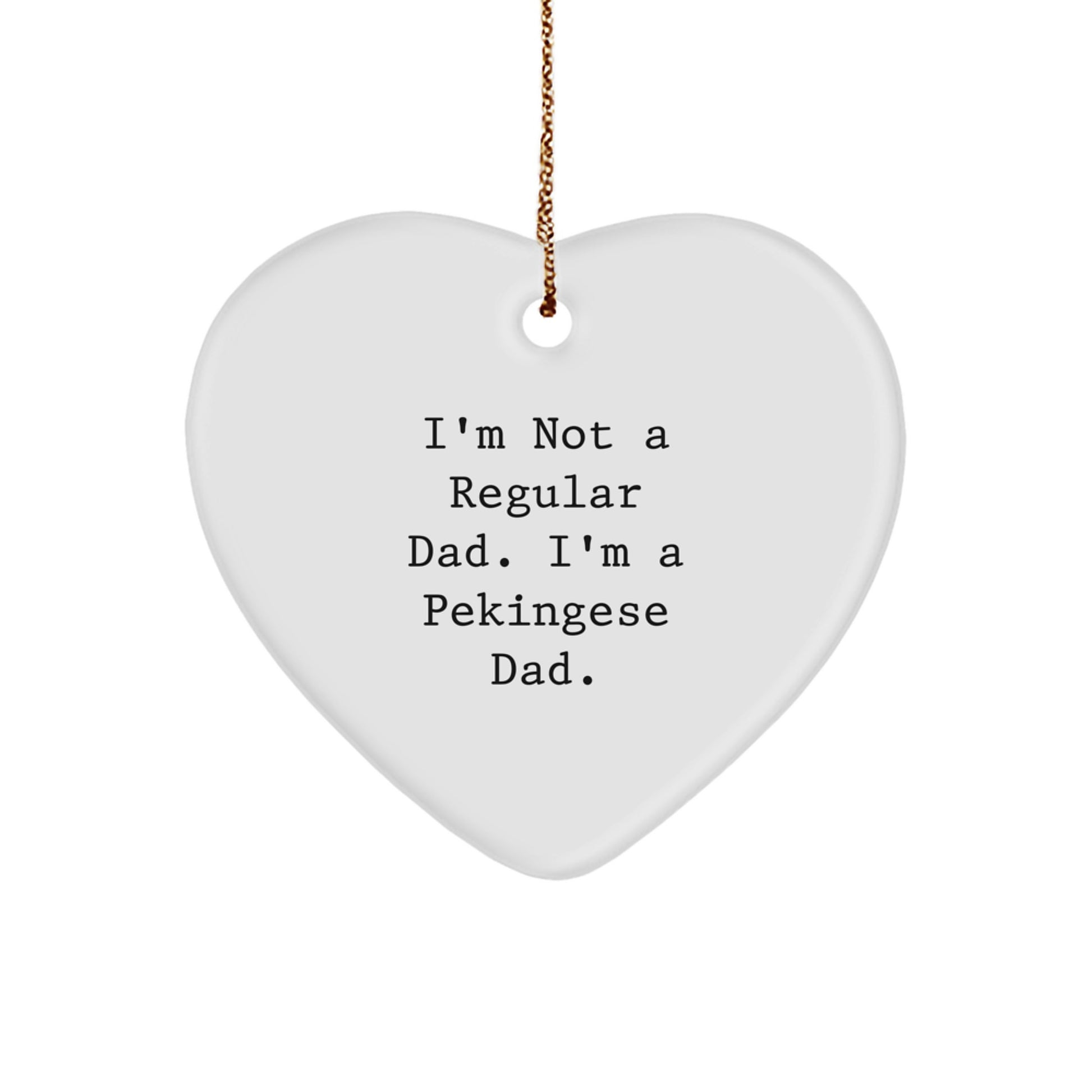 Funny Pekingese Dad Christmas Unique Gifts for Men - Heart Ornament, Gifts from Men, Pekingese Dog Lover Gift - Image 1