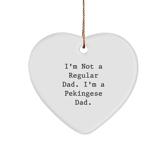 Funny Pekingese Dad Christmas Unique Gifts for Men - Heart Ornament, Gifts from Men, Pekingese Dog Lover Gift - Image 1