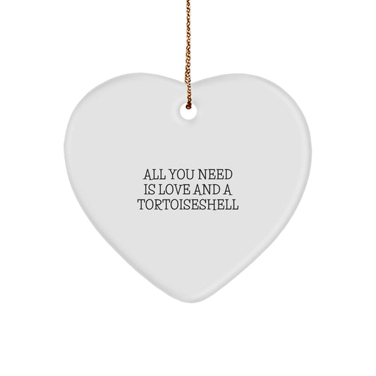 Tortoiseshell Cat Gifts from Friends, Gifts for Tortoiseshell Cat Lovers - All You Need Is Love And A Tortoiseshell Heart Ornament for Christmas - Image 1