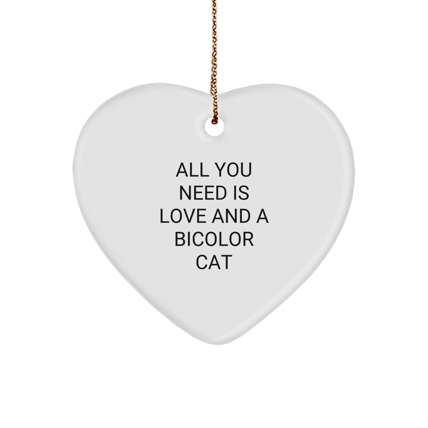 Funny Bicolor Cat Heart Ornament Gifts from Family for Christmas - Image 1