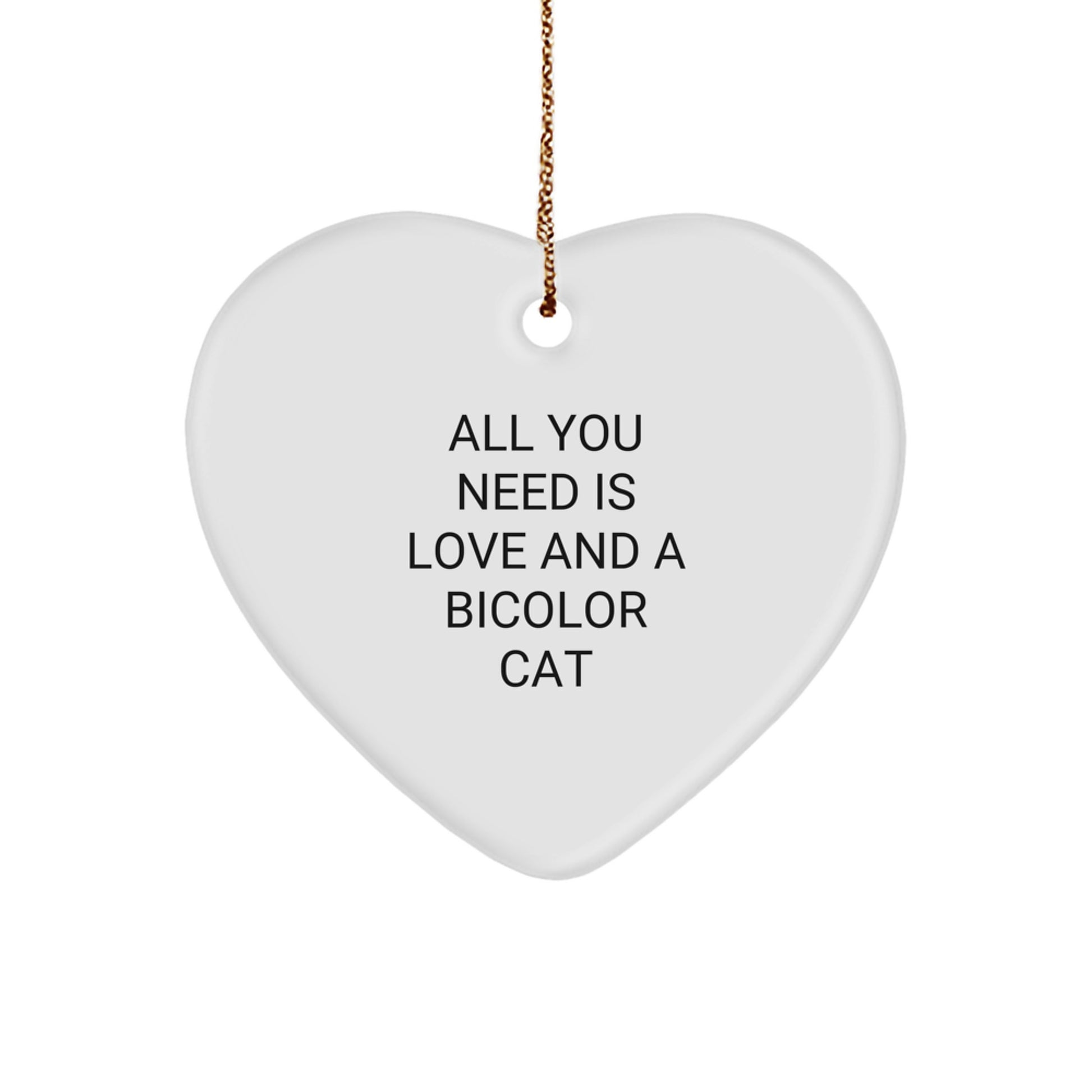 Funny Bicolor Cat Heart Ornament Gifts from Family for Christmas - Image 1