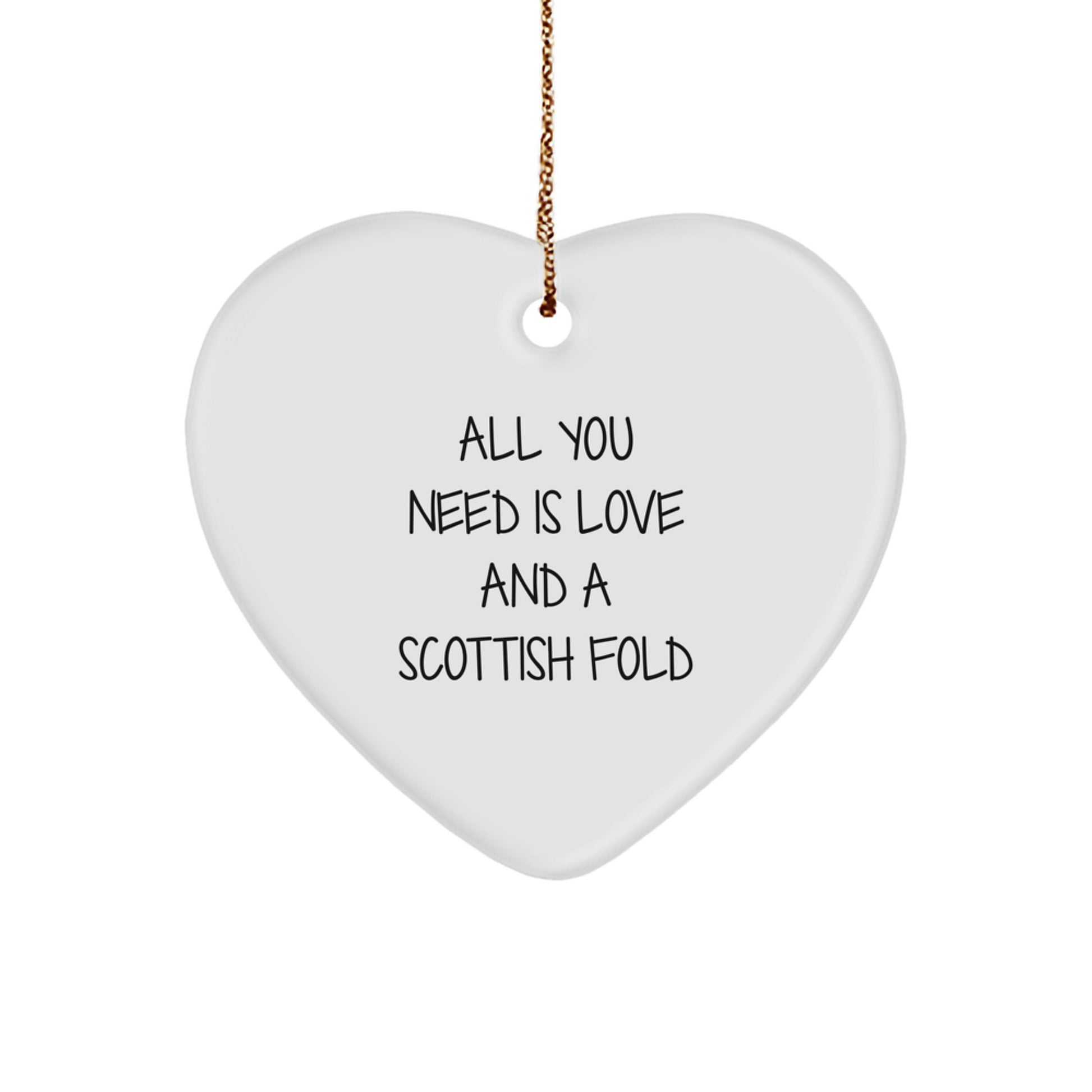 Funny Scottish Fold Cat Heart Ornament Gifts from Men for Women Friends Coworkers Family - Image 1