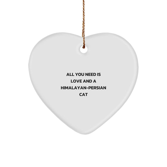Himalayan-Persian Cat Lovers' Heart Ornament Gifts from Family for Christmas - Image 1