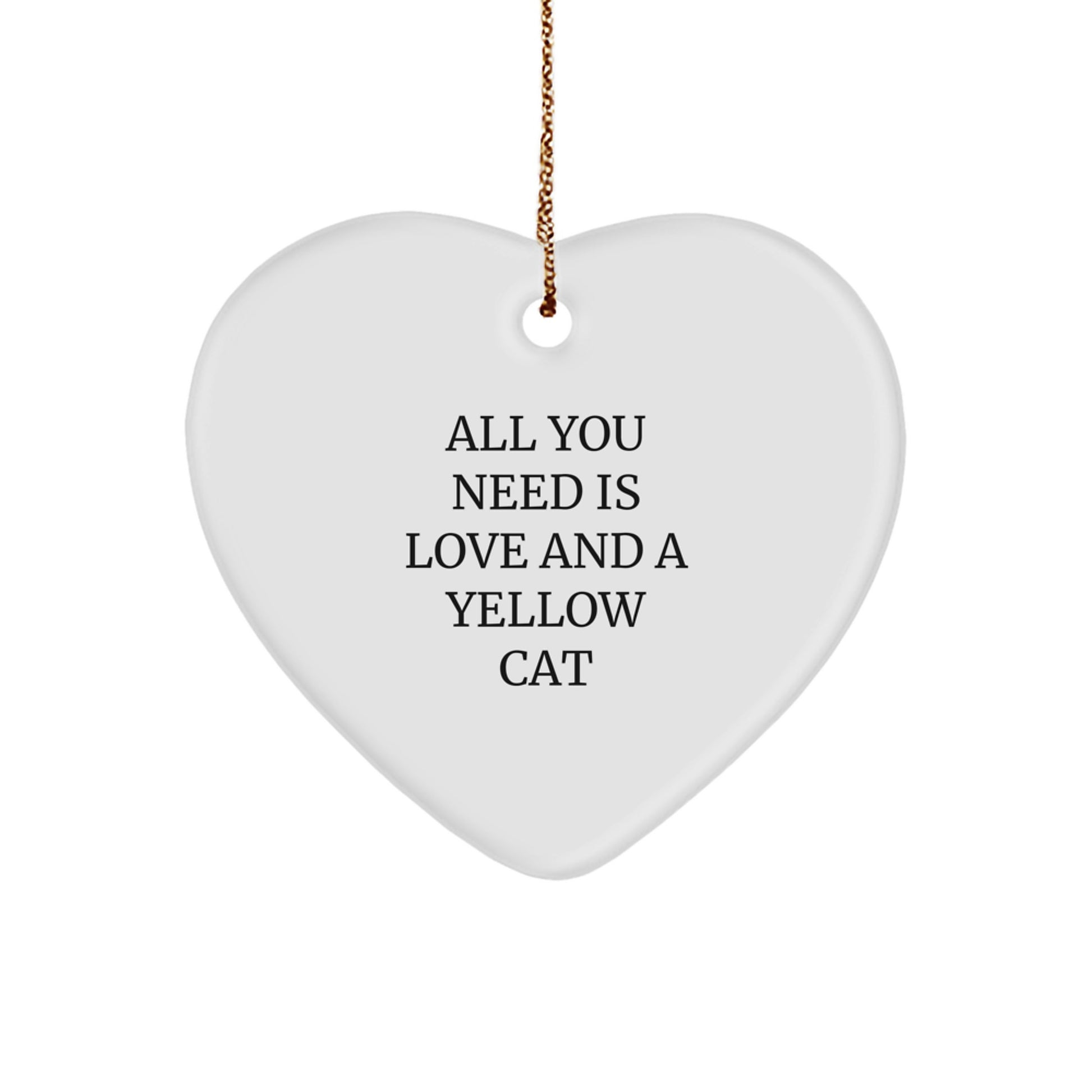Yellow Cat Heart Ornament, Gifts from Friends to Yellow Cat Lovers, Christmas Unique Gifts - Image 1