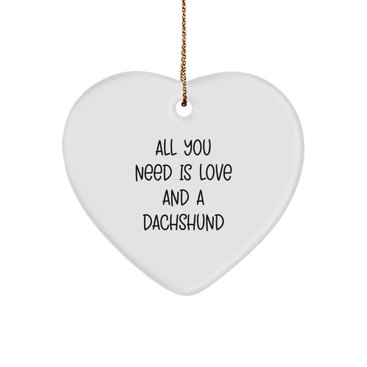 Dachshund Dog Lover Gifts from Family - Heart Ornament with Love Quote for Christmas Unique Presents - Image 1