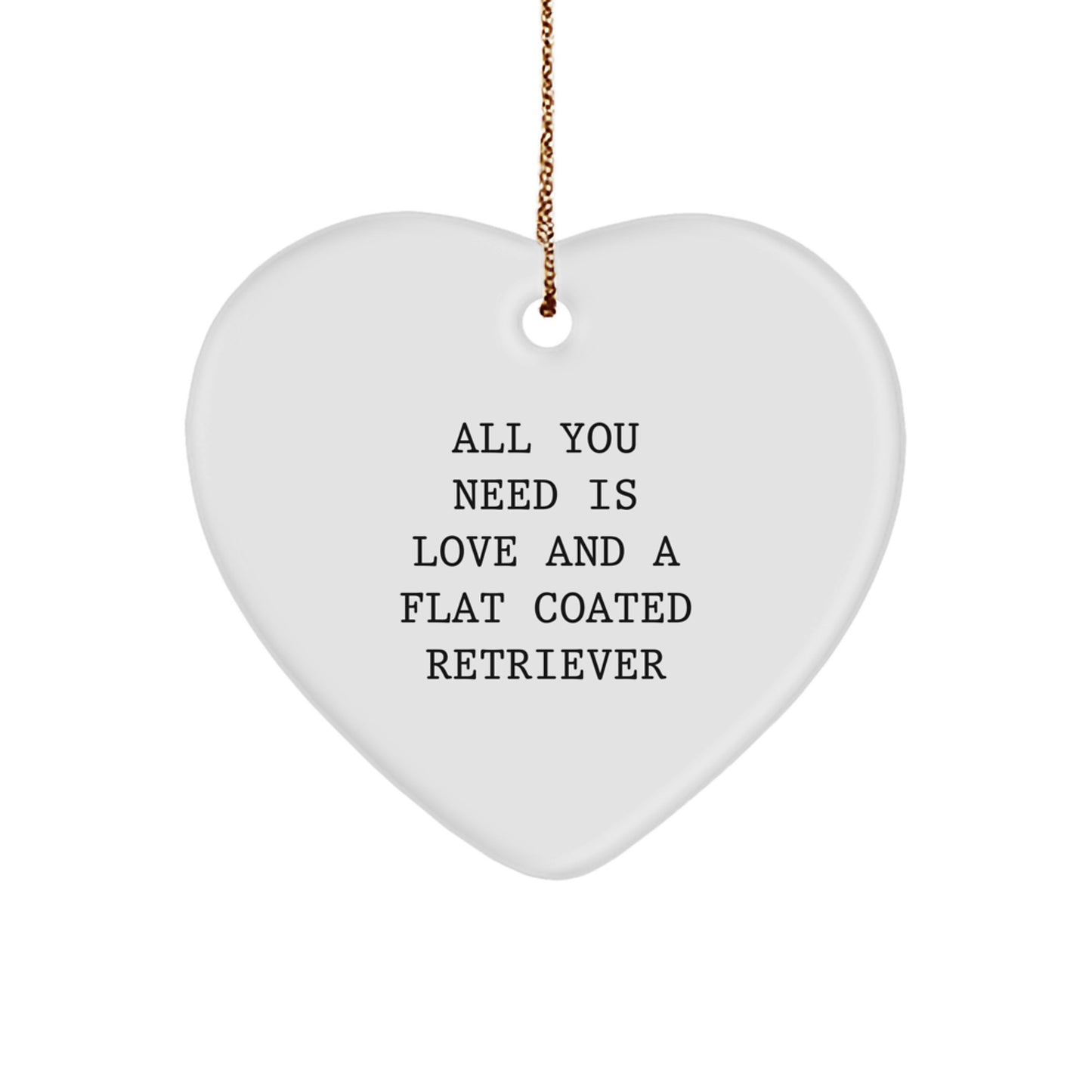Flat Coated Retriever Dog Lover's Christmas Unique Gift - Heart Ornament with Love Quote - Gifts for Flat Coated Retriever Dog Enthusiasts - Presents from Friends and Family - Image 1
