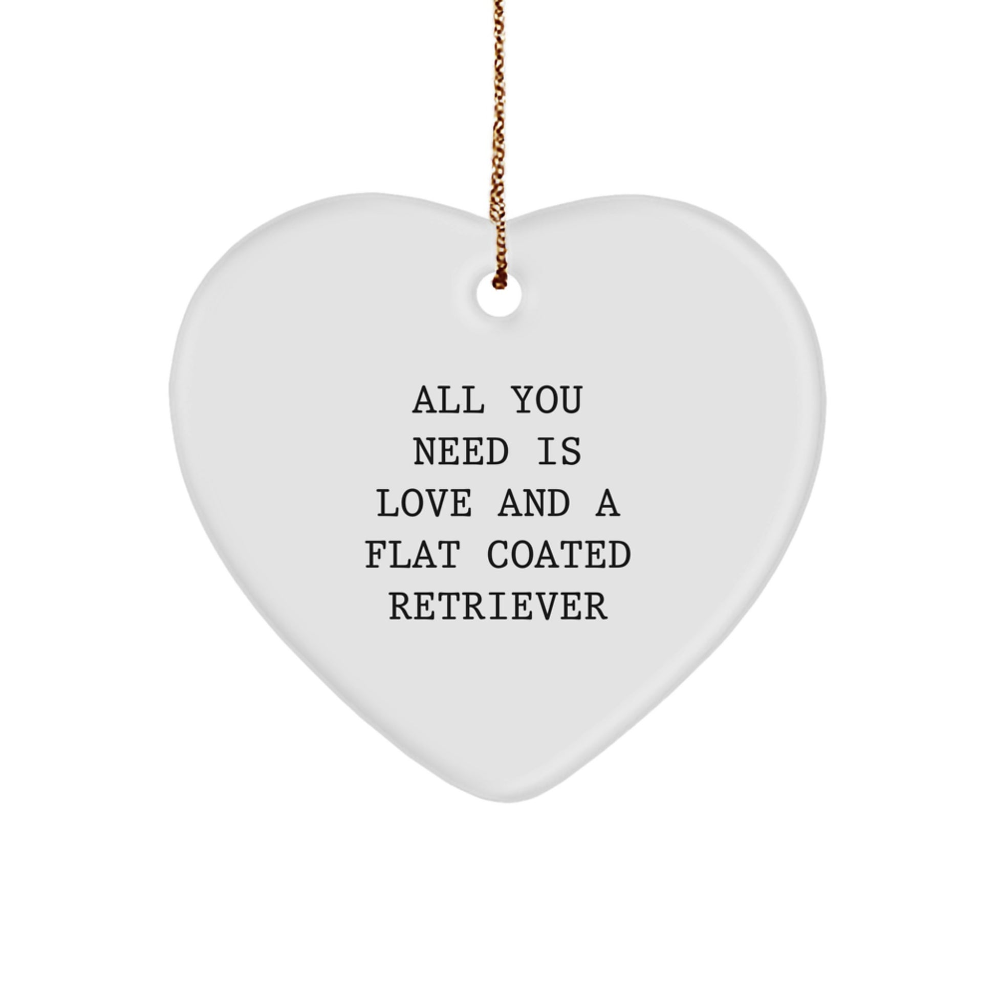 Flat Coated Retriever Dog Lover's Christmas Unique Gift - Heart Ornament with Love Quote - Gifts for Flat Coated Retriever Dog Enthusiasts - Presents from Friends and Family - Image 1