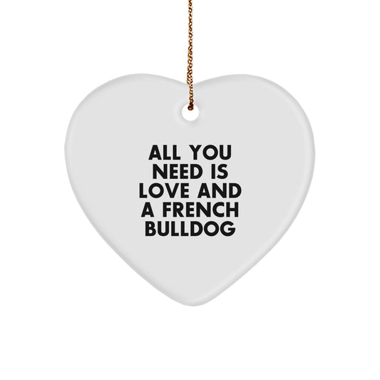 French Bulldog Lover Gifts from Men to Friends, Women, Family - Funny Heart Ornament for Christmas Unique Gifts - Image 1