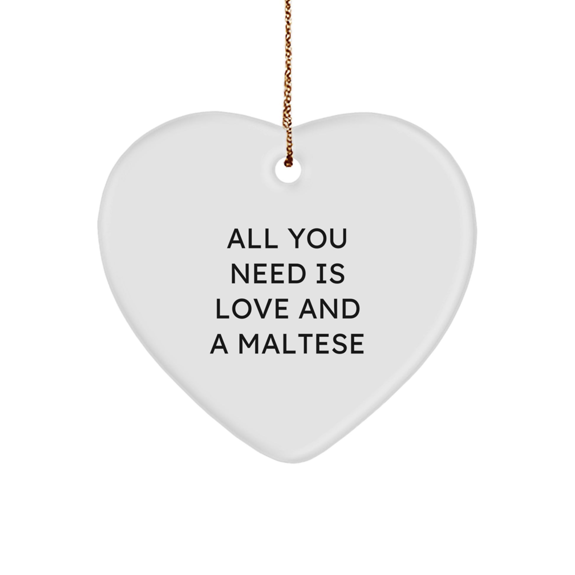 Funny Maltese Dog Gifts from Men to Family Member, Heart Ornament for Maltese Dog Lovers, Christmas Unique Gifts - Image 1