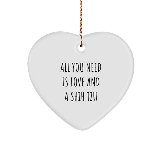 Shih Tzu Dog Heart Ornament Gifts from Friends Family, Cute Quotes for Christmas Unique Gifts - Image 1