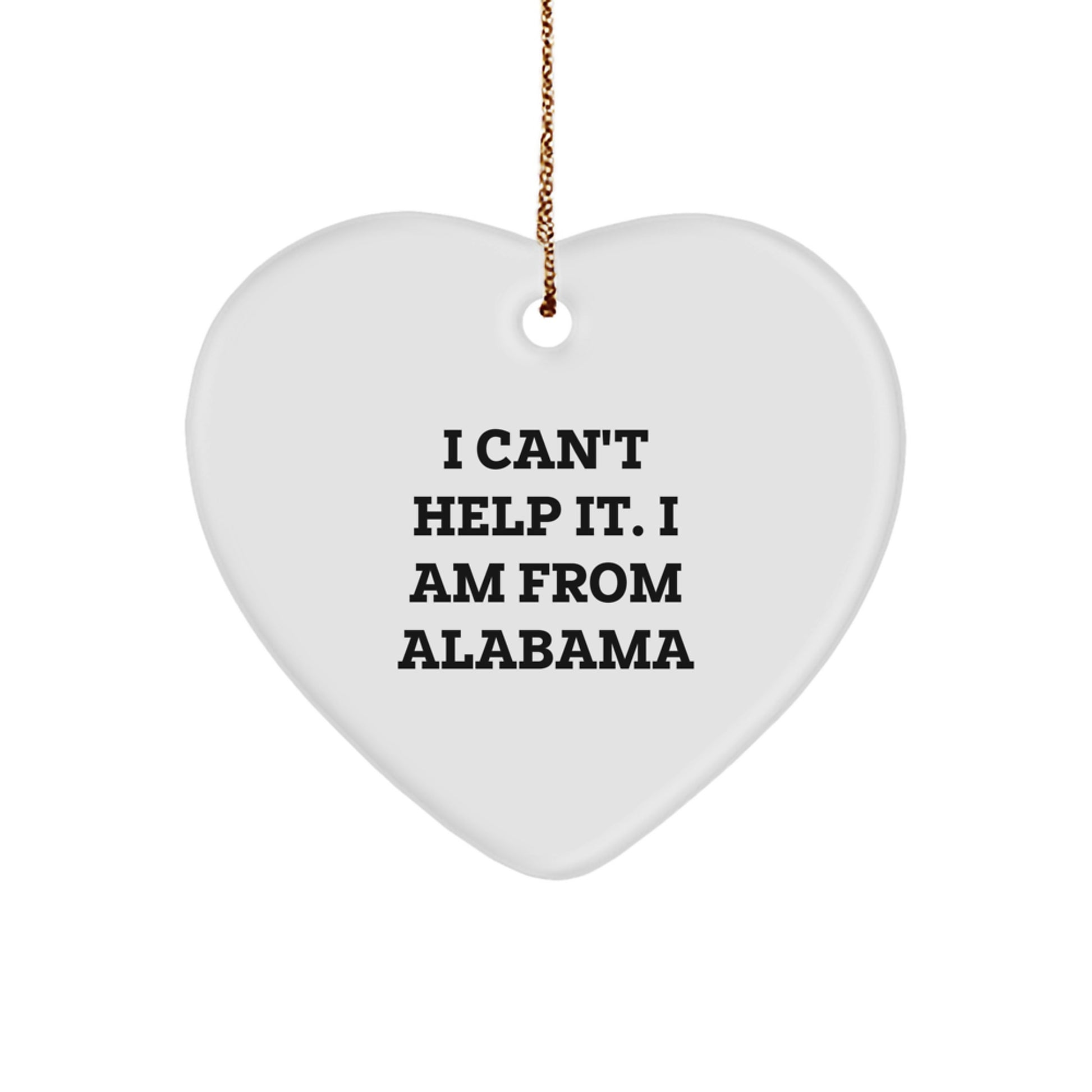 Funny Alabama Heart Ornament Gifts from Men to Women for Christmas Unique Presents - Image 1