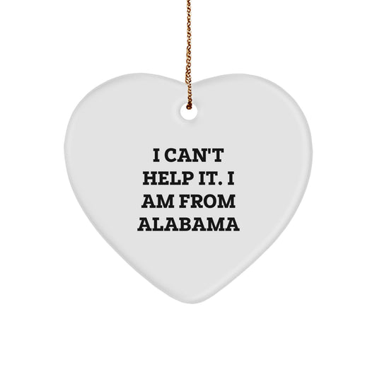Funny Alabama Heart Ornament Gifts from Men to Women for Christmas Unique Presents - Image 1