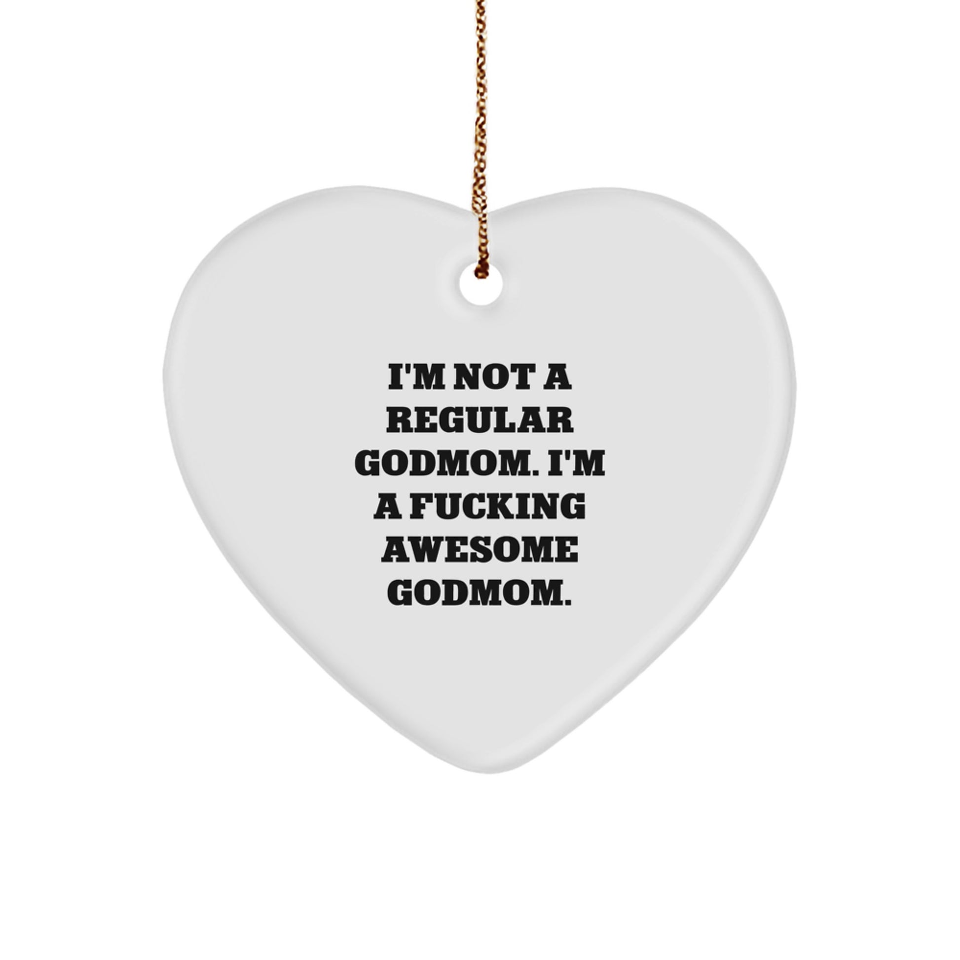Funny Godmom Gifts from Men to Awesome Godmom Heart Ornament for Christmas Unique Gifts - Image 1