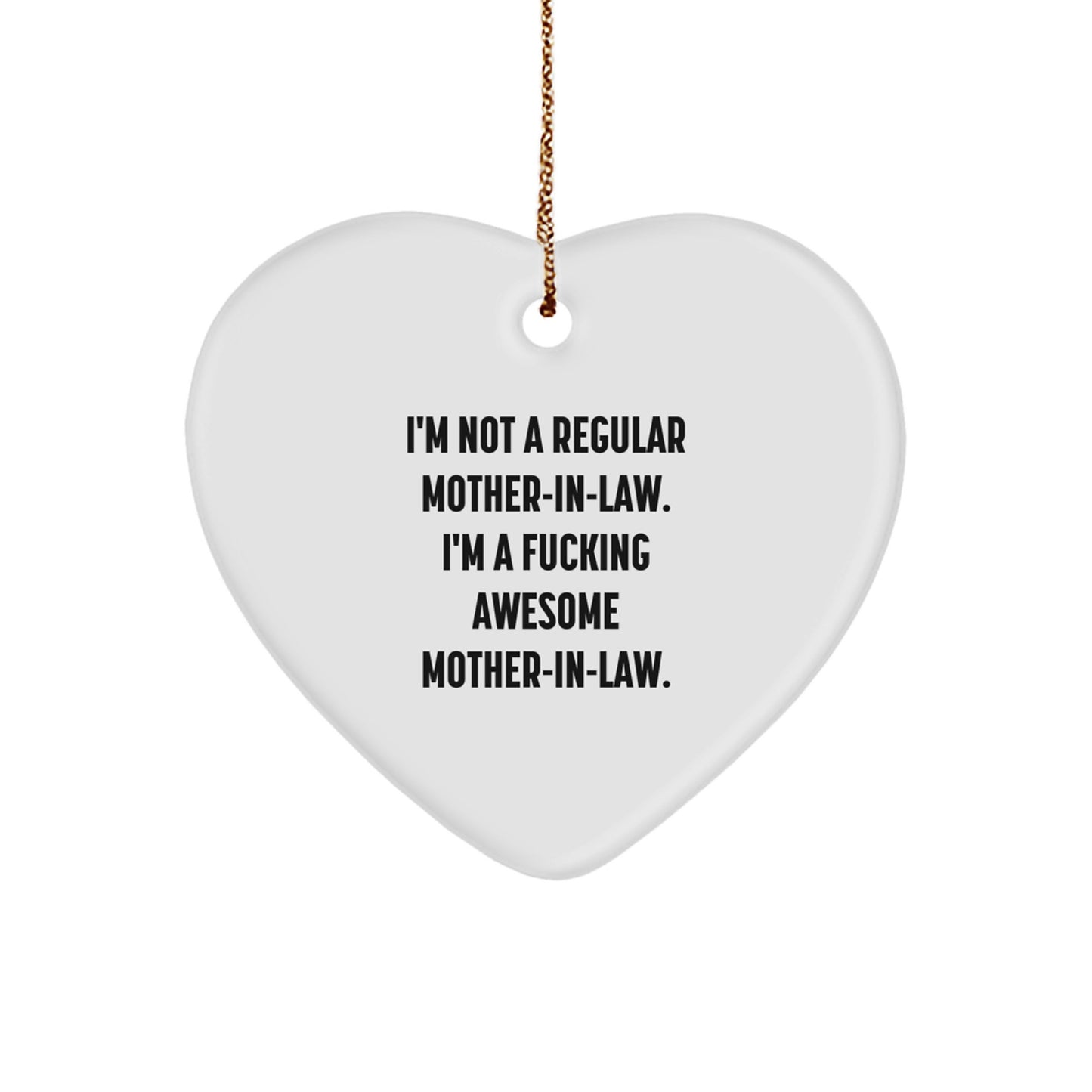 Funny Mom-in-law Gifts from Men to Women, Awesome Heart Ornament for Christmas Unique Gifts - Image 1
