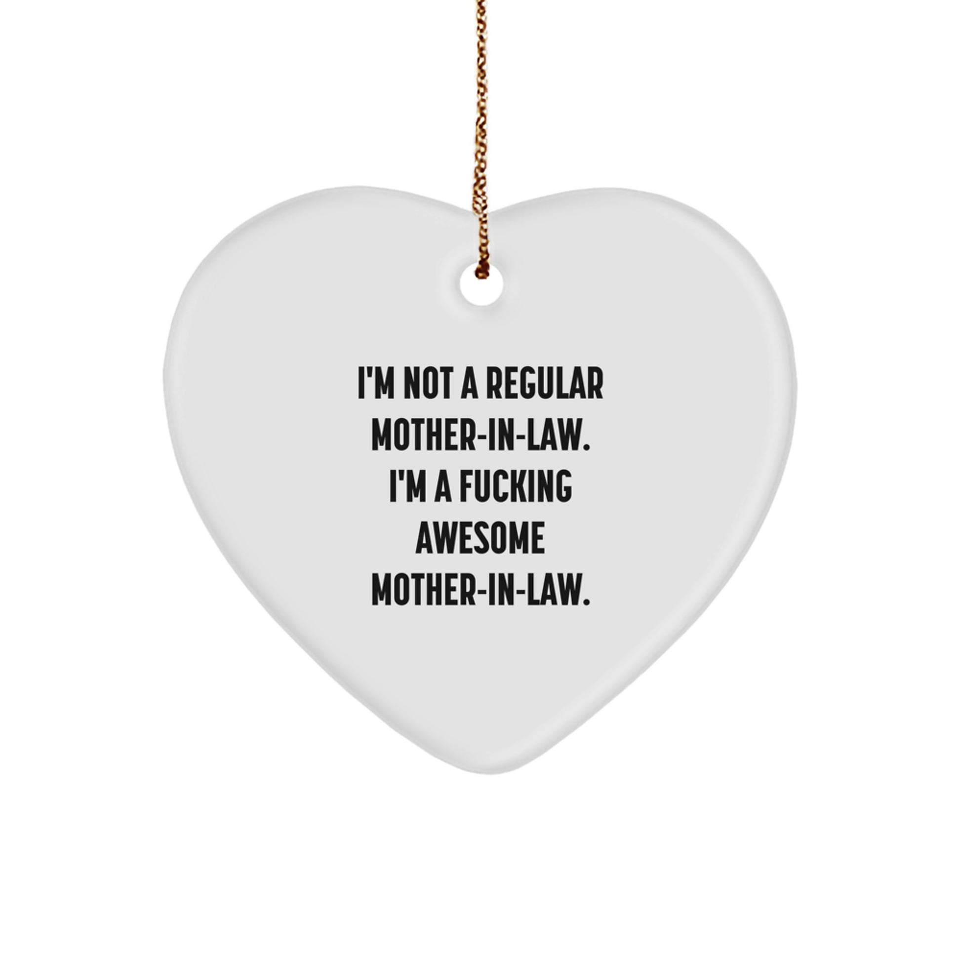 Funny Mom-in-law Gifts from Men to Women, Awesome Heart Ornament for Christmas Unique Gifts - Image 1