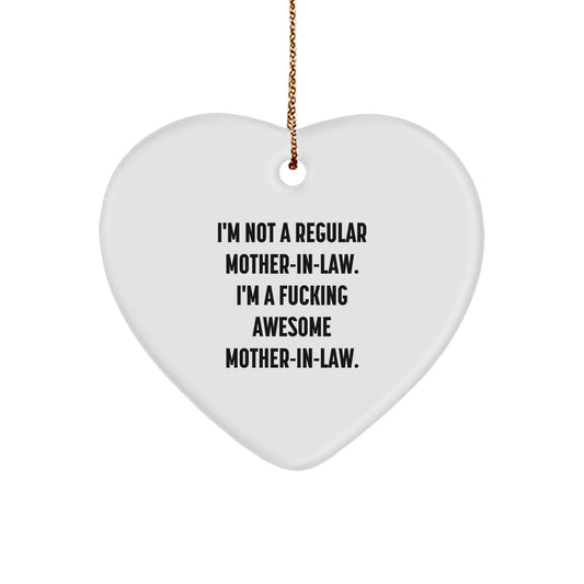 Funny Mom-in-law Gifts from Men to Women, Awesome Heart Ornament for Christmas Unique Gifts - Image 1