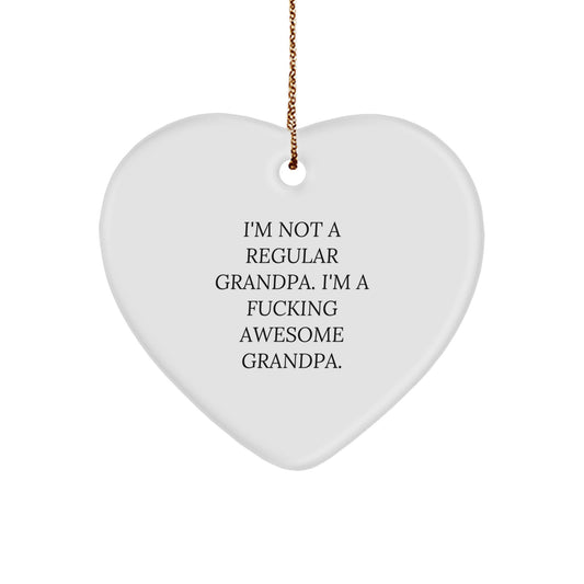 Funny Grandpa Heart Ornament Gifts from Men to Grandpa on Christmas Unique Gifts - Image 1