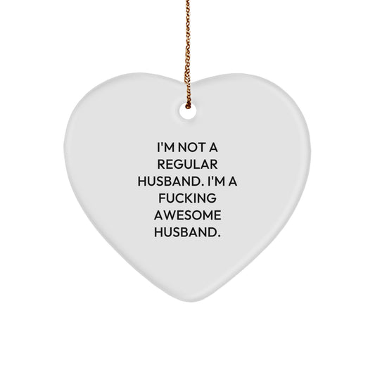 Funny Husband Heart Ornament Gifts from Men, Women, or Friends for Husband, Men, or Christmas Unique Husband Gift - Image 1