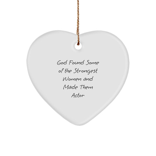 Funny Actor Heart Ornament, Gifts from Men to Actor Friends, Perfect Christmas Unique Gifts for Actor Lovers - Image 1