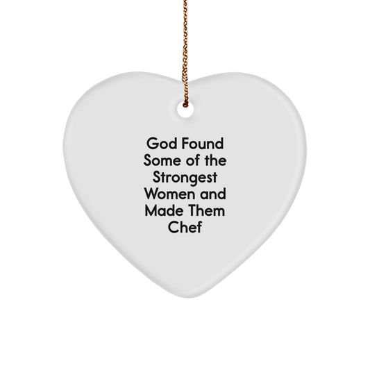 Funny Chef Heart Ornament Gifts from Friends, Christmas Unique Gifts, Inspirational Heart Shaped Decor for Chef Women Men Coworkers Family - Image 1