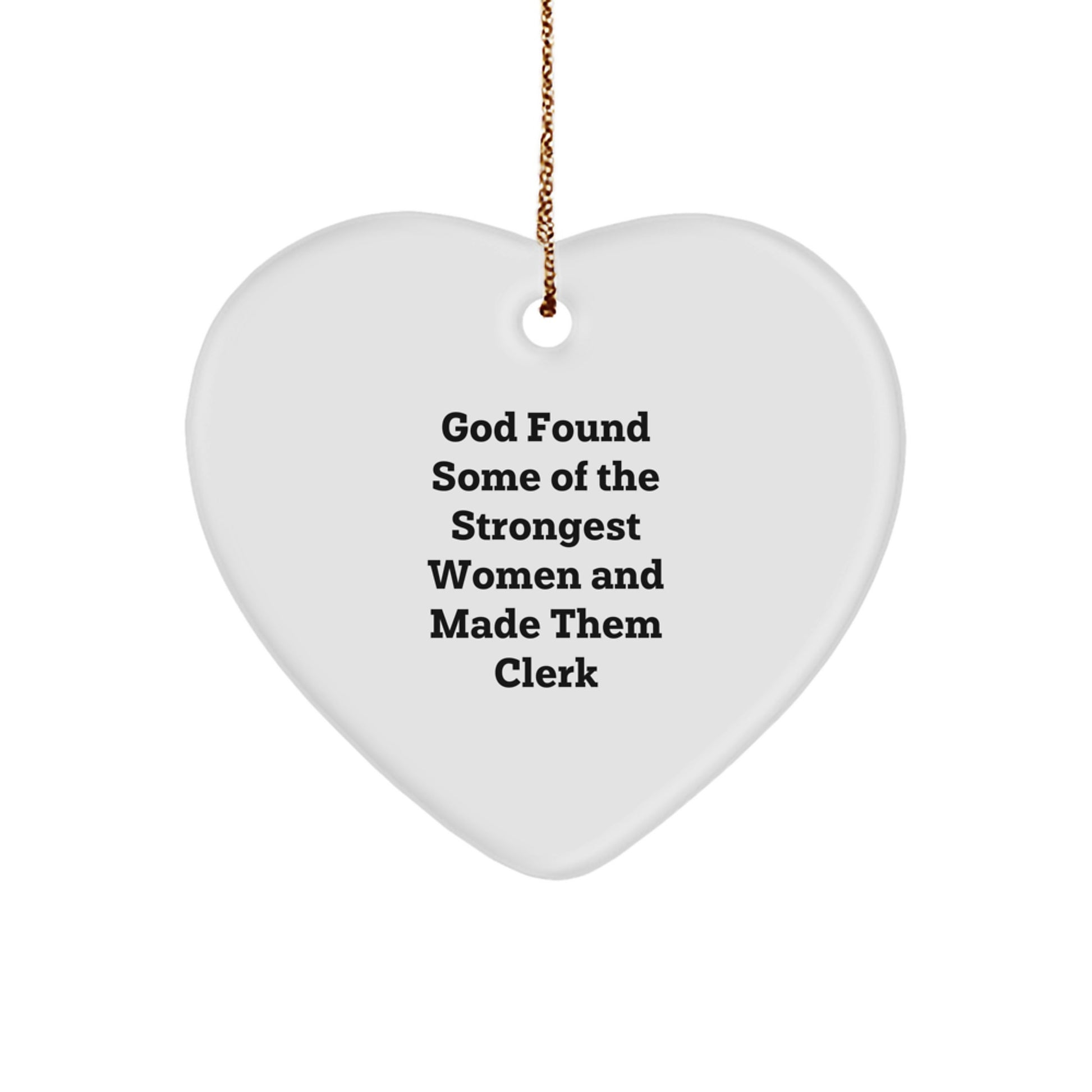 Funny Clerk Gifts from Friends for Men Women Coworkers Family Christmas Unique Heart Ornament - Image 1