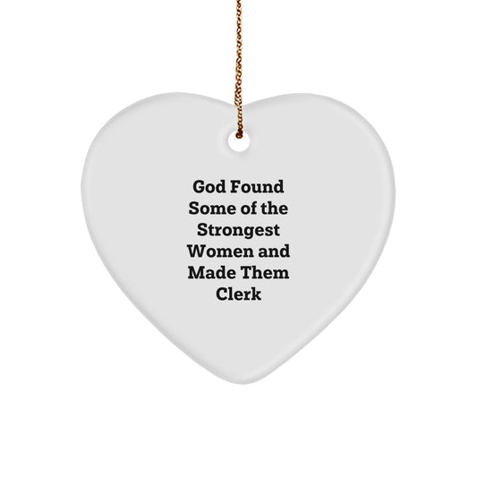 Funny Clerk Gifts from Friends for Men Women Coworkers Family Christmas Unique Heart Ornament - Image 1