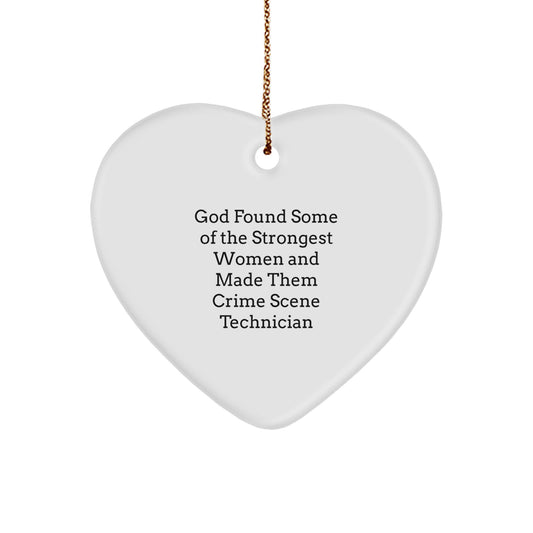 Gifts for the Strongest Crime Scene Technician Women, Funny Heart Ornament, Christmas Unique Gifts from Friends, Coworkers, Family - Image 1