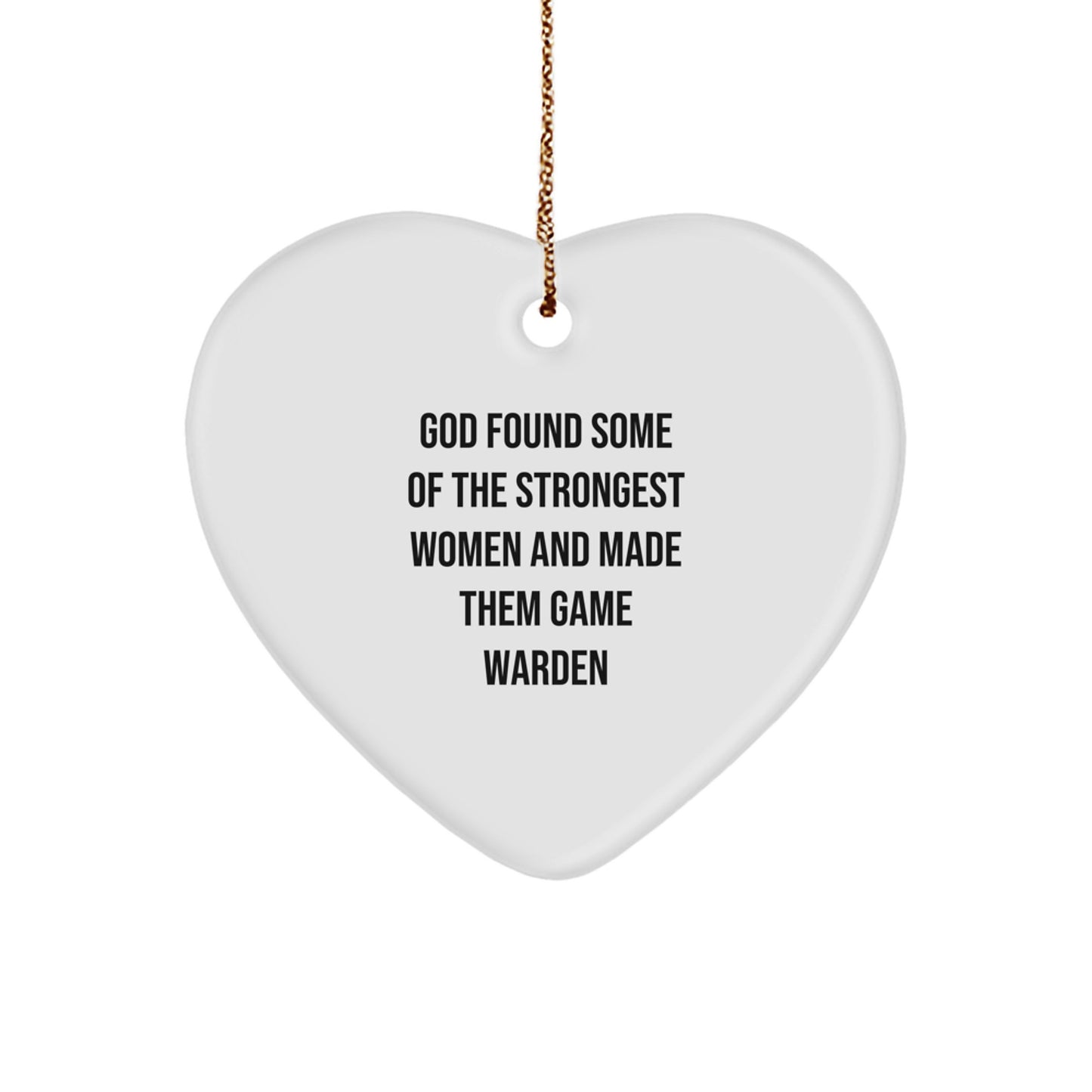 Funny Game Warden Heart Ornament Gifts for Her from Family - Christmas Unique Gifts for Women Game Wardens - Image 1