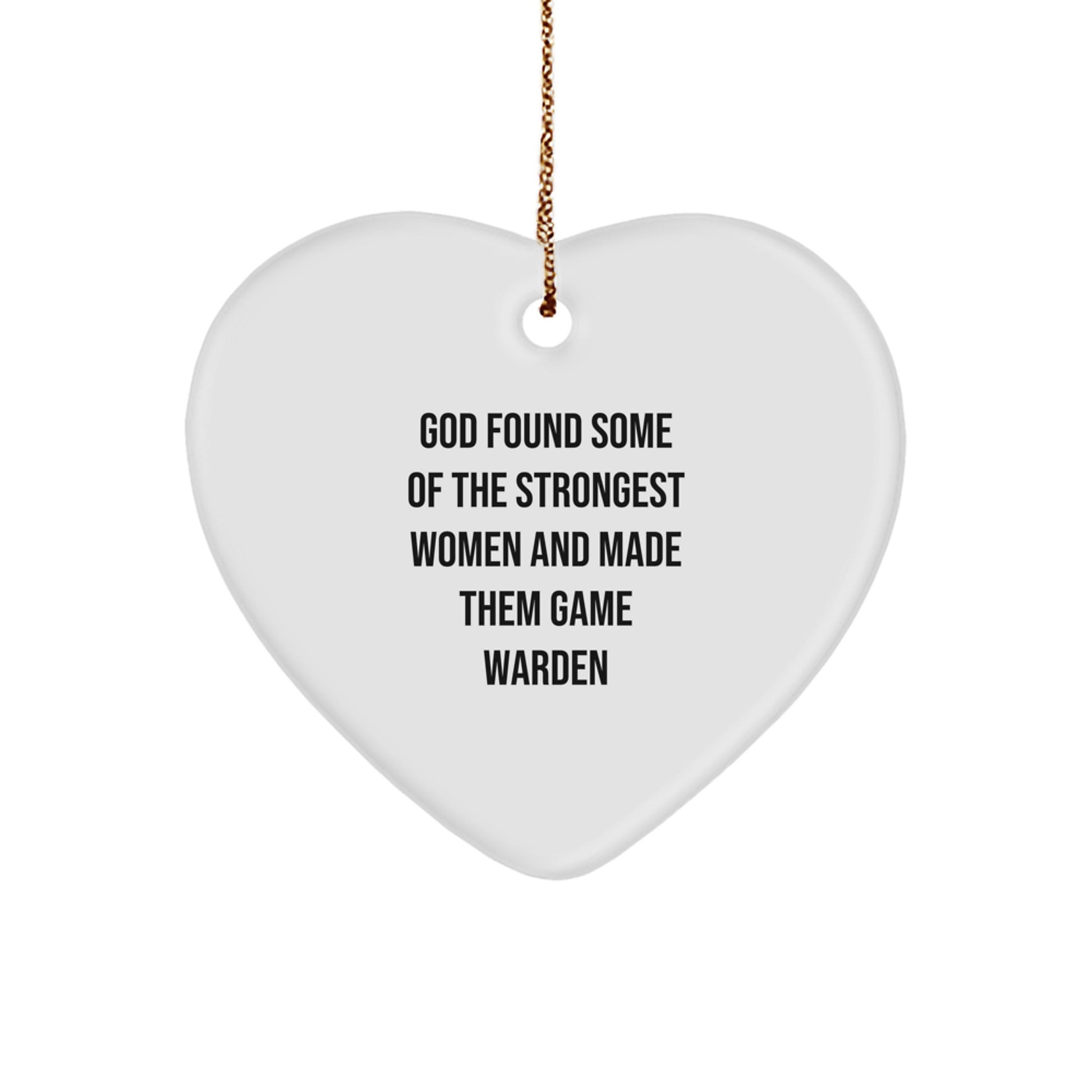 Funny Game Warden Heart Ornament Gifts for Her from Family - Christmas Unique Gifts for Women Game Wardens - Image 1