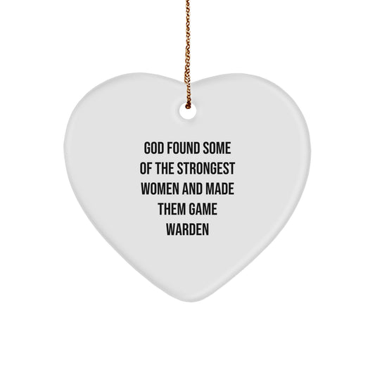 Funny Game Warden Heart Ornament Gifts for Her from Family - Christmas Unique Gifts for Women Game Wardens - Image 1