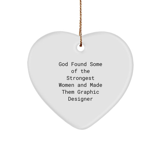 Funny Graphic Designer Gifts for Him Her, Heart Ornament, Inspirational Quote, Christmas Unique Gifts from Friends Family Coworkers, Great for Women Men - Image 1