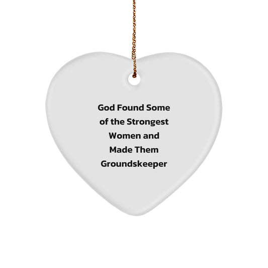 Funny groundskeeper Gifts from Friends for groundskeeper Women - Heart Ornament, Gifts for groundskeeper - Image 1