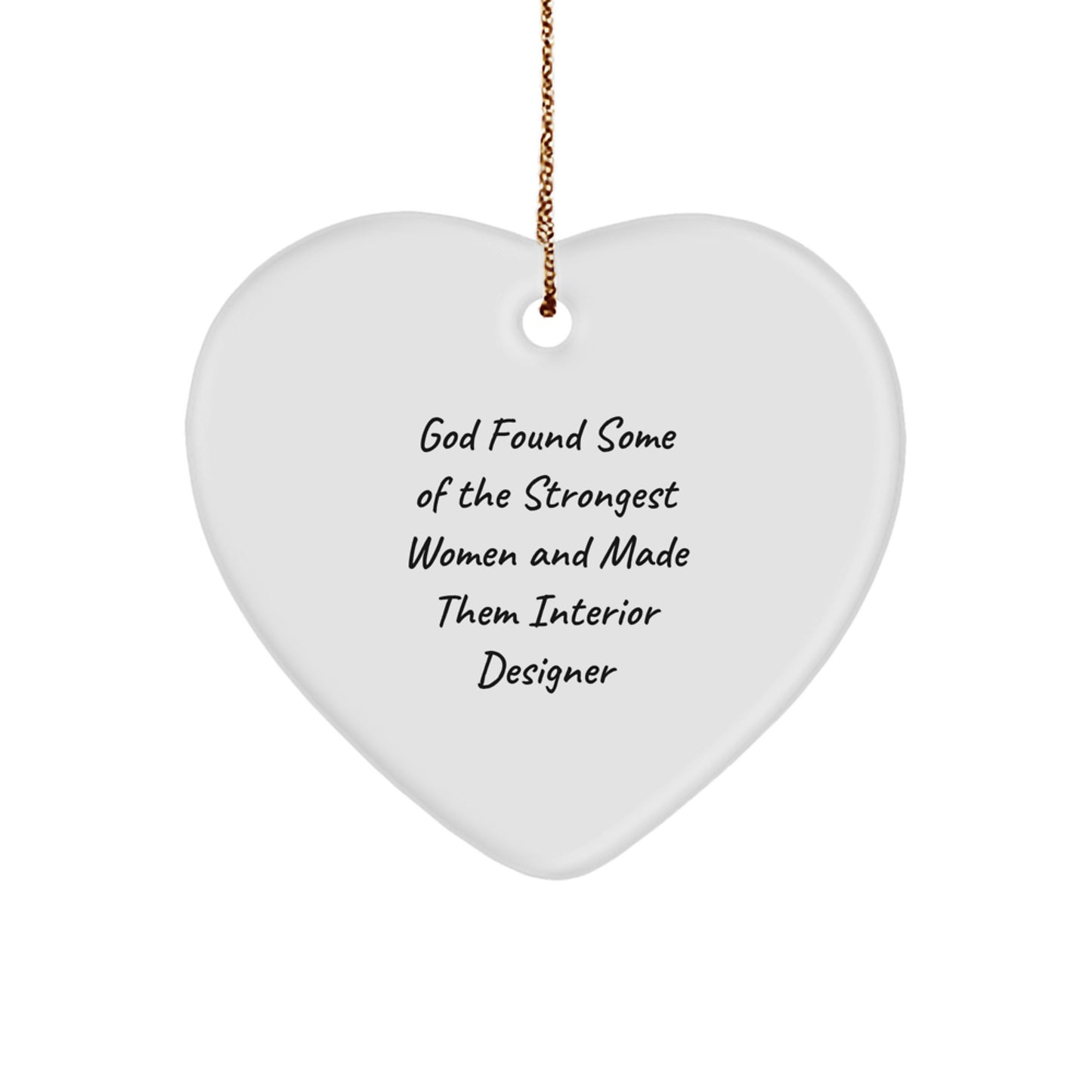Funny Interior Designer Gifts, Heart Ornament for Interior Designer Women, Christmas Unique Gifts for Interior Designer Friends - Image 1