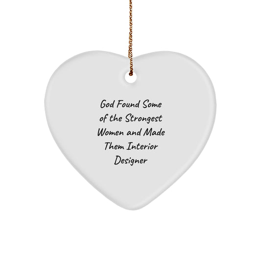 Funny Interior Designer Gifts, Heart Ornament for Interior Designer Women, Christmas Unique Gifts for Interior Designer Friends - Image 1