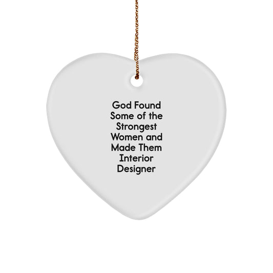 Funny Interior Designer Gifts from Women Who Love Heart Ornament, Inspirational Quotes for Interior Designers, Christmas Unique Gifts, Gifts for Interior Designers - Image 1