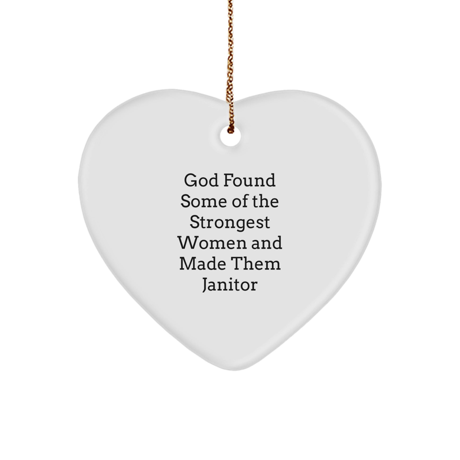 Funny Janitor Heart Ornament Gifts from Men to Janitor Women Friends on Christmas Unique - Image 1
