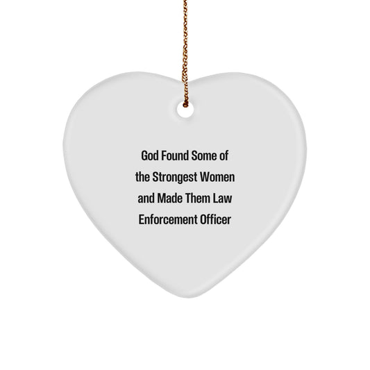 Funny Gifts from Women to Law Enforcement Officer Heart Ornament, Law Enforcement Officer Wife Gifts, Funny Christmas Unique Gifts for Men - Image 1