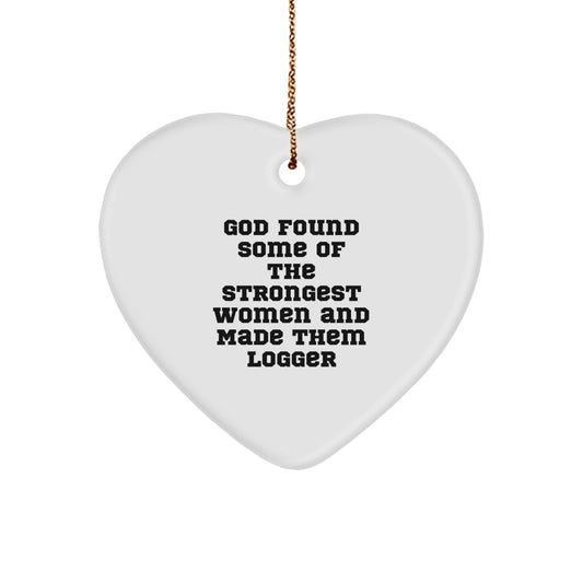 Funny Logger Heart Ornament Gifts from Men for Women Friends, Unique Christmas Decorations, Inspirational Quote - Image 1
