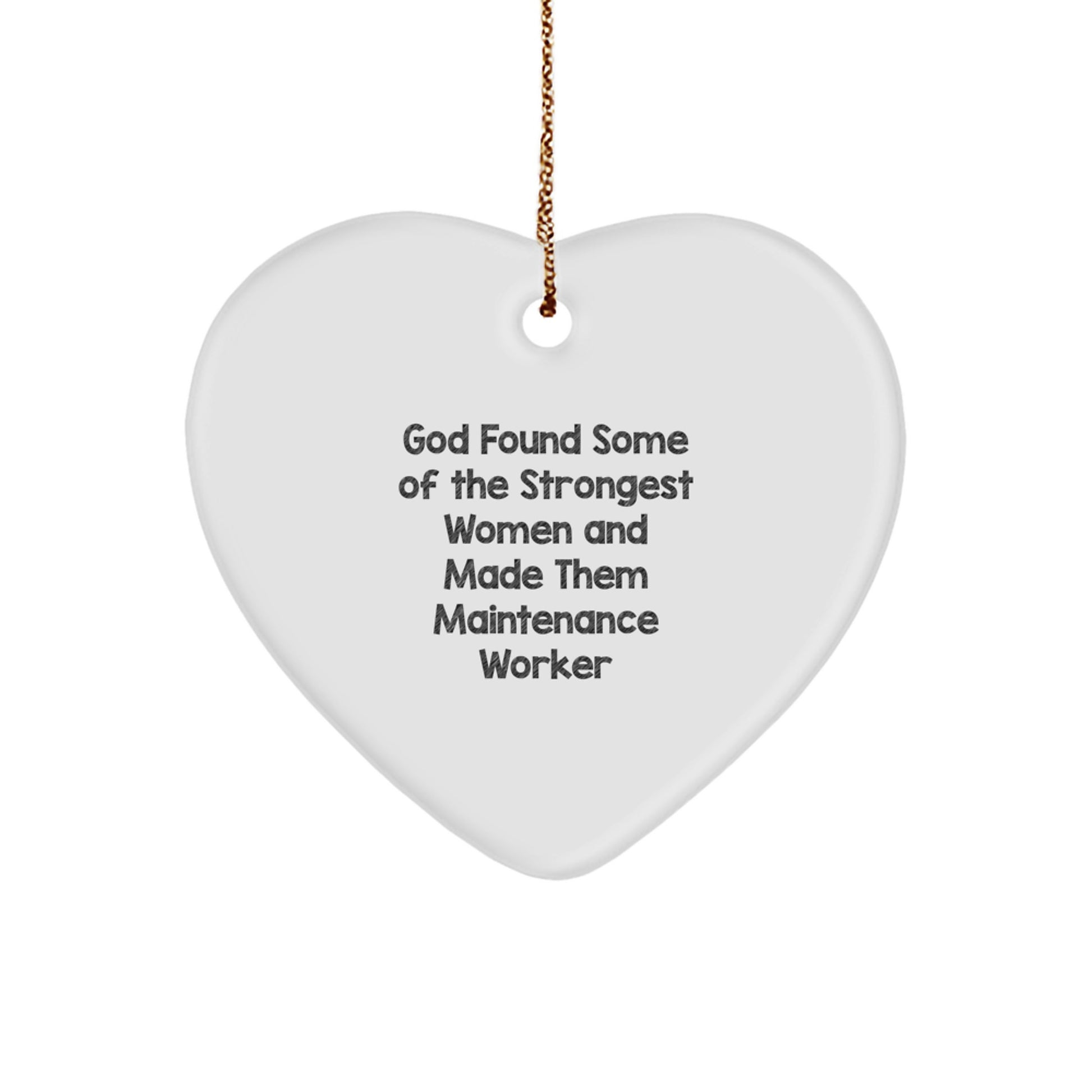 Funny Maintenance Worker Gifts for Women, Heart Ornament from Men, Unique Christmas Unique Gifts for Family, Inspirational Quote for Maintenance Worker - Image 1