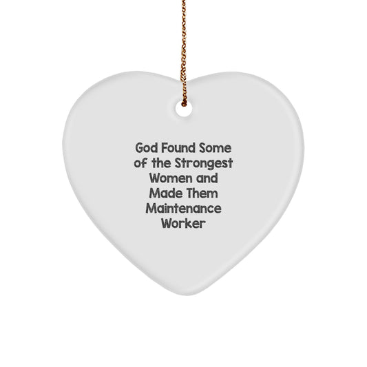 Funny Maintenance Worker Gifts for Women, Heart Ornament from Men, Unique Christmas Unique Gifts for Family, Inspirational Quote for Maintenance Worker - Image 1