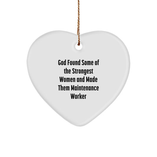 Funny Maintenance Worker Gifts from God Unique Heart Ornament for Women Maintenance Worker Friends Family - Image 1