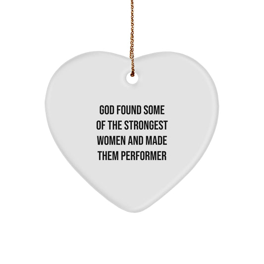 Funny Heart Ornament, Gifts from Men for Strong Women Performers this Christmas Unique Gifts - Image 1