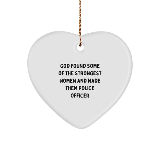 Funny Police Officer Heart Ornament Gifts from Friends, Inspirational Heart Shaped Ornaments for Police Officers, Christmas Unique Gifts for Women, Men, Coworkers, Family Members - Image 1